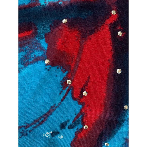 INC International Concepts Maxi Dress Spaghetti Straps Blue Beaded Medium - Picture 7 of 14